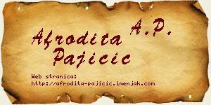 Afrodita Pajičić vizit kartica